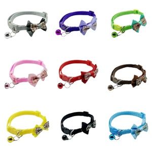 Plaid Bow Adjustable Kitty Cat Or Puppy Breakaway Collar w/ Bell NEW